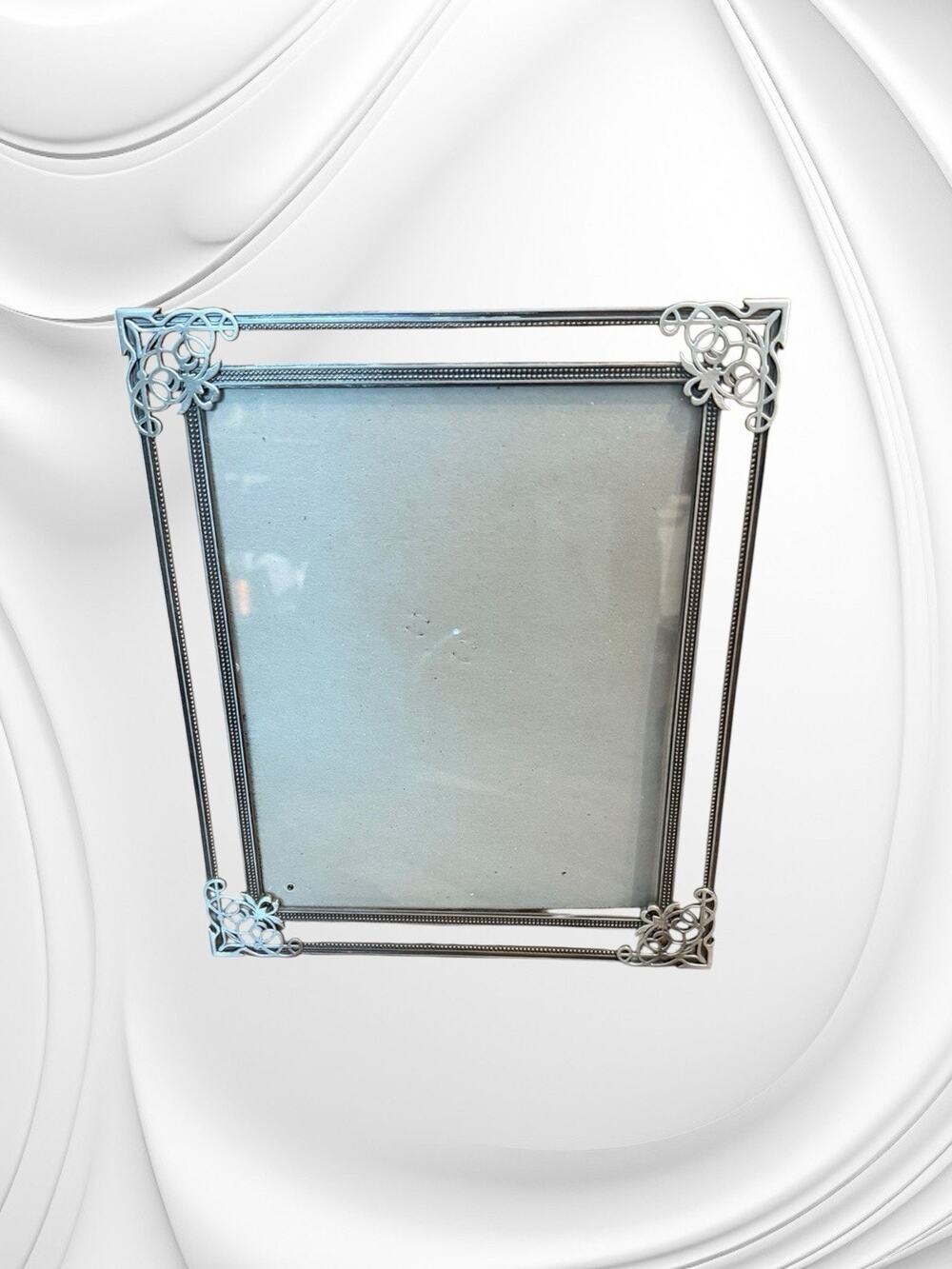 VTG Silver Fetco Photo Picture Frame 8 X 10 Filagree Ornate Corners